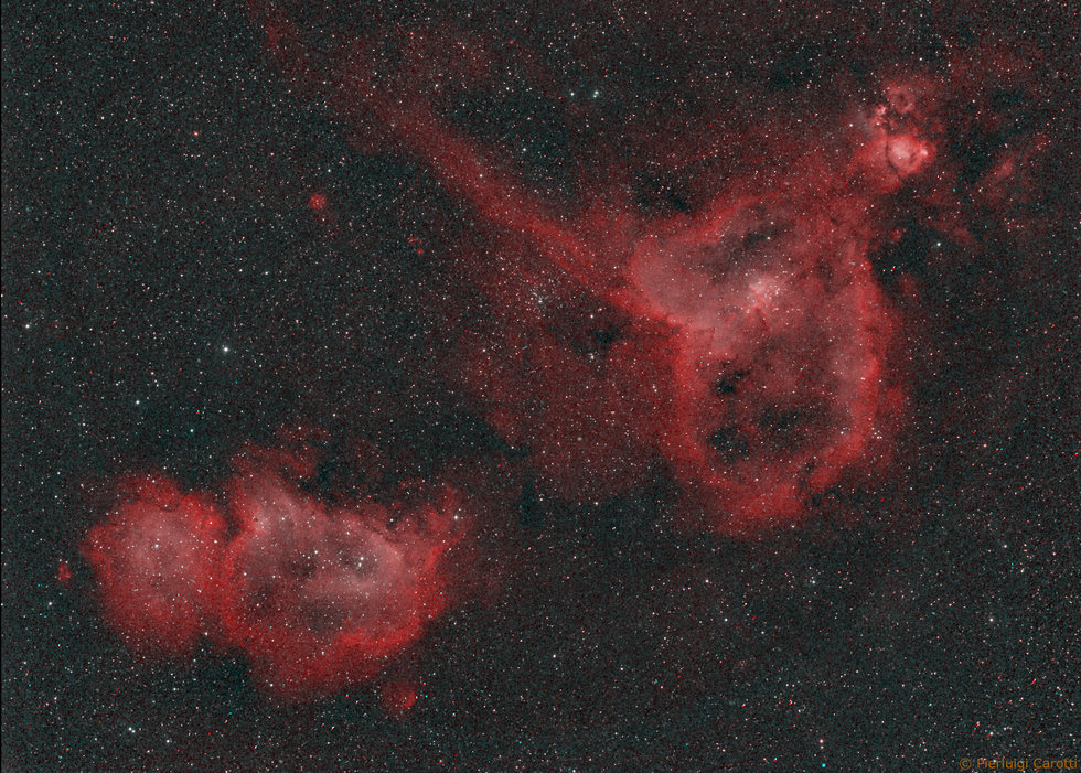 Open Cluster NGC 1027, Soul nebula, Heart nebula (or Running Dog nebula?)