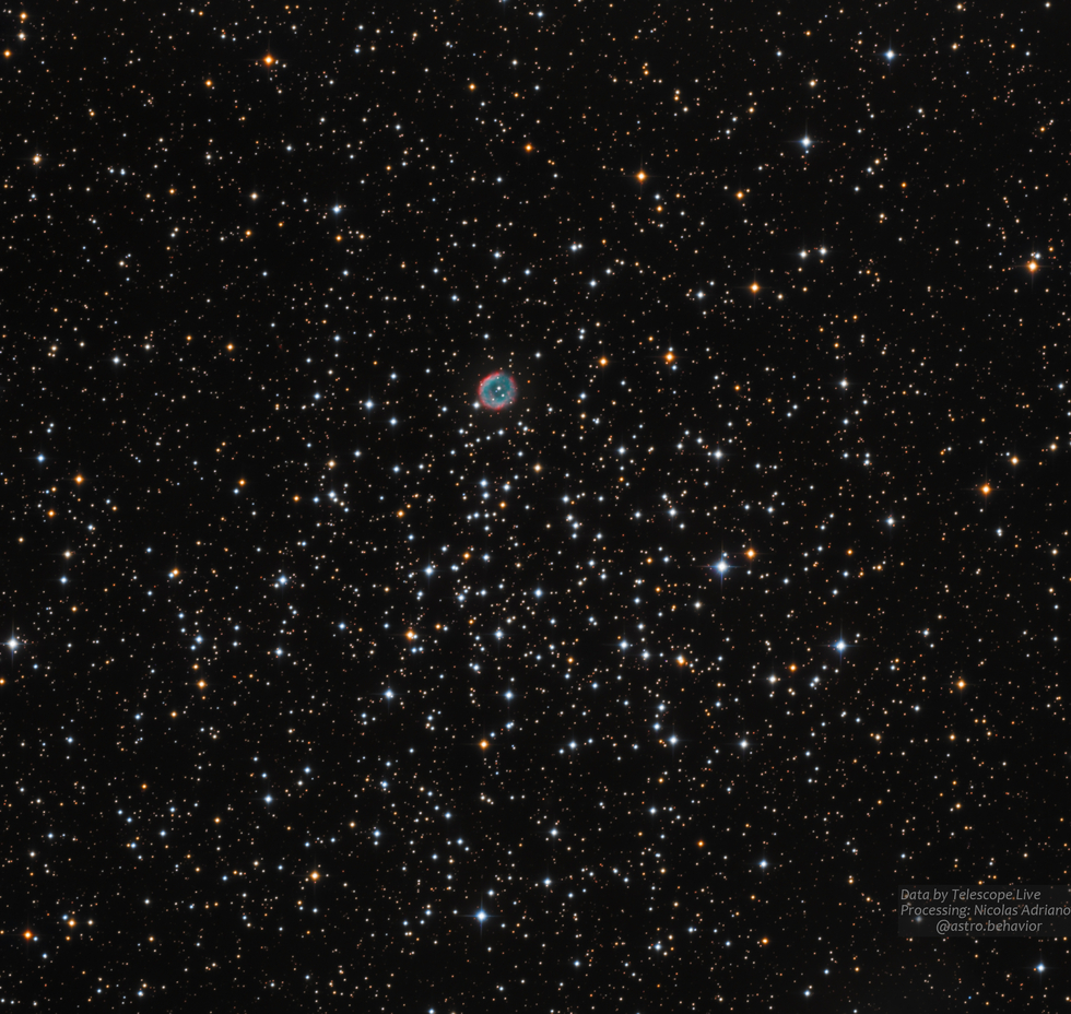 Messier 46 and NGC2438 Planetary Nebula