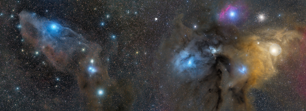 Blue Horsehead Nebula and Rho Ophiuchi cloud complex