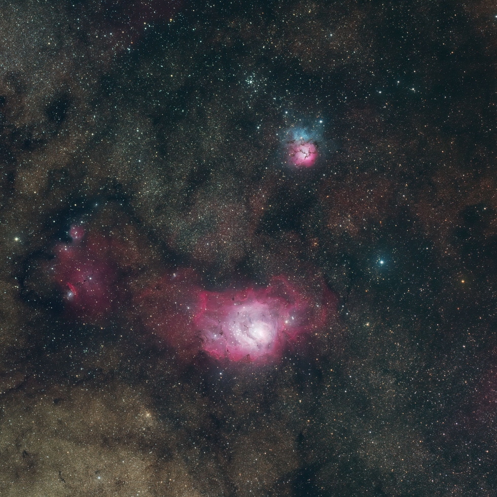 M8 The Laggon and M20 The Trifid Nebula