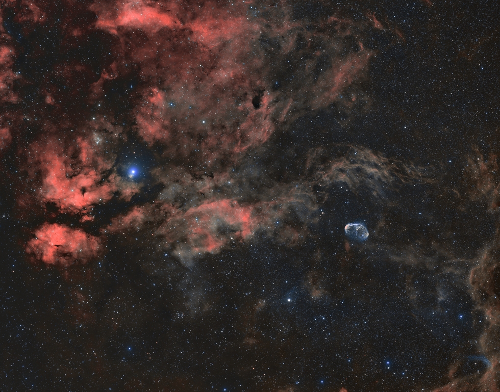 Sadr Region and Crescent Nebula Mosaic HOO