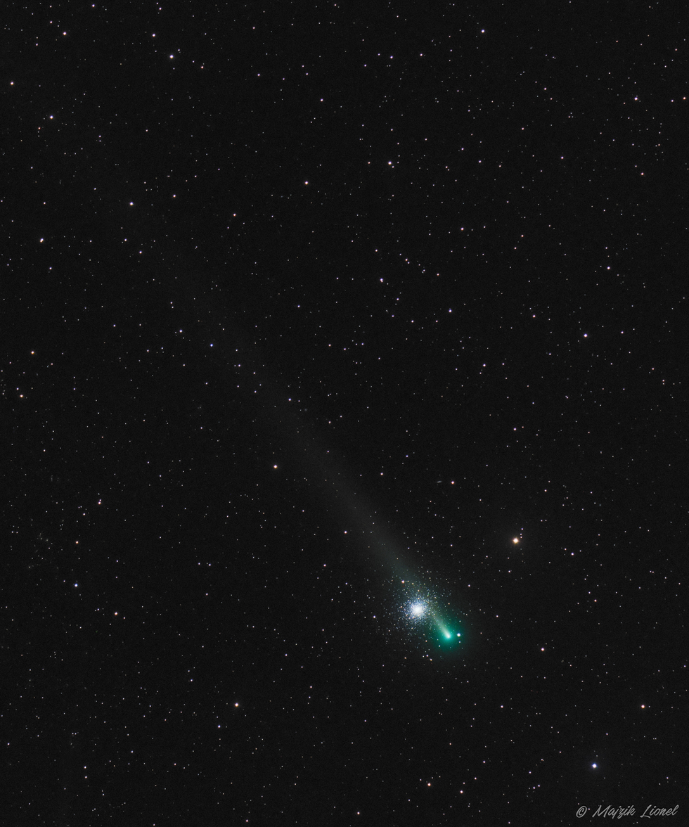 Comet C/2021 A1 (Leonard) meets Messier 3