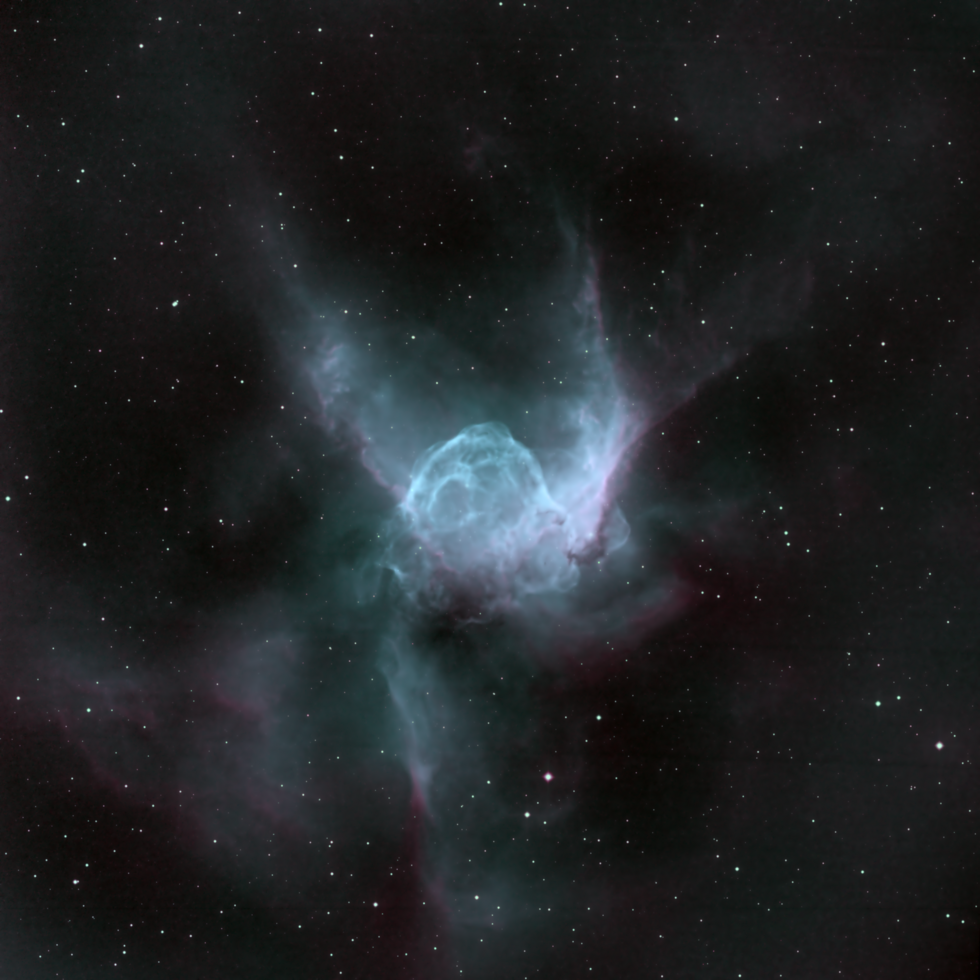 NGC 2359 Synthetic true color with individually processed SHO channels