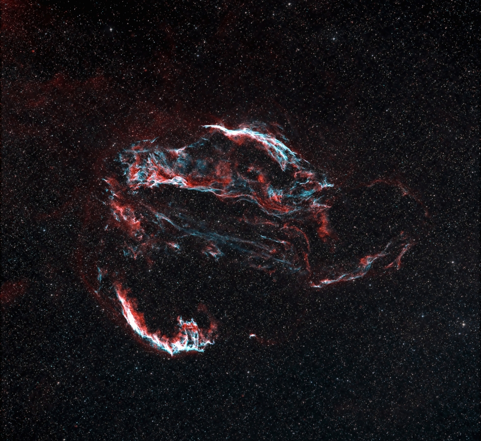 Veil Nebula by Cameron Caldwel. HOO palette.