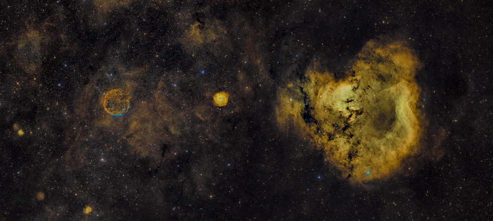 3-panel mosaic: from Abell 85 to Sh2-171