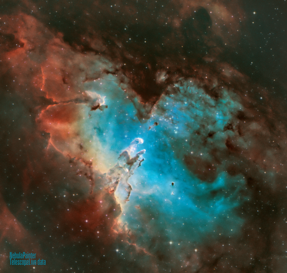 Eagle Nebula in Forax colors