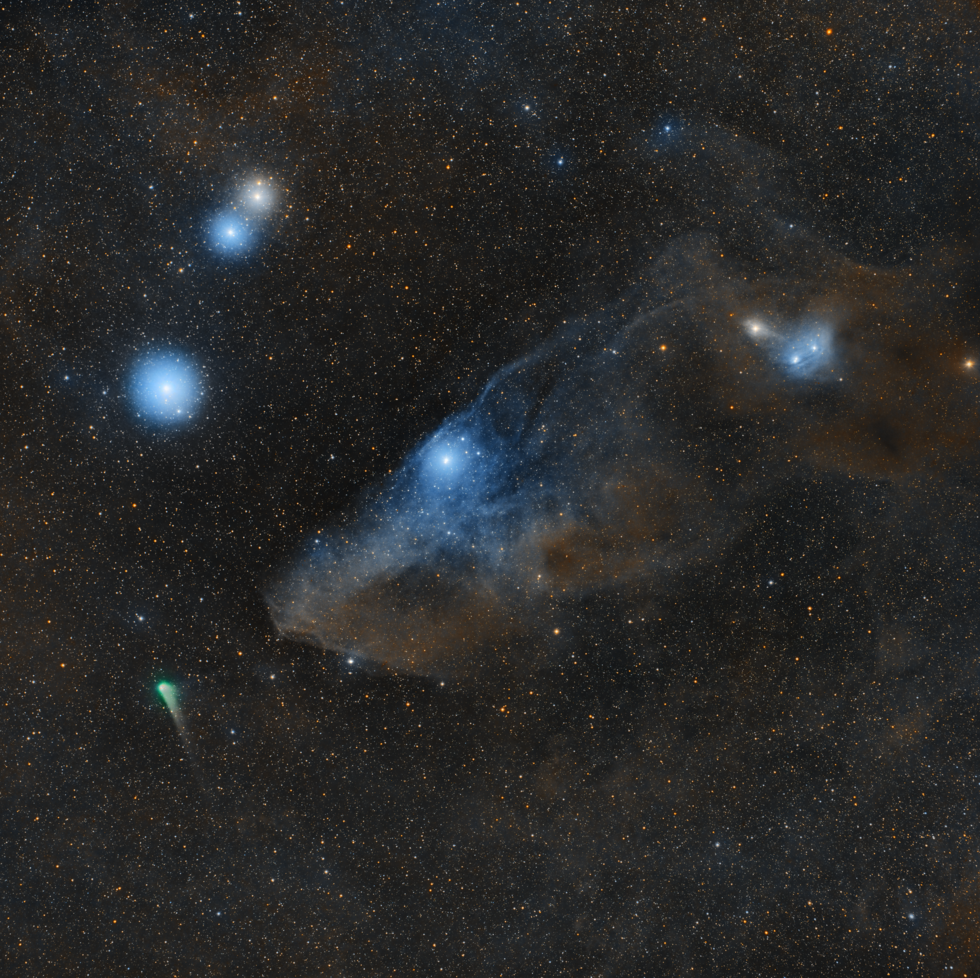 Comet C2017 K2 & the Blue Horsehead Nebula 
