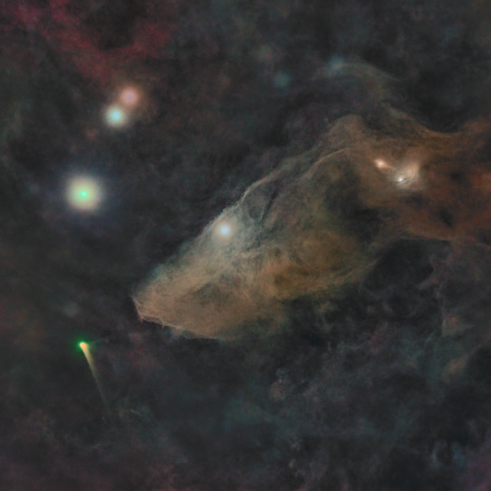 Comet C2017 K2 & the Blue Horsehead Nebula