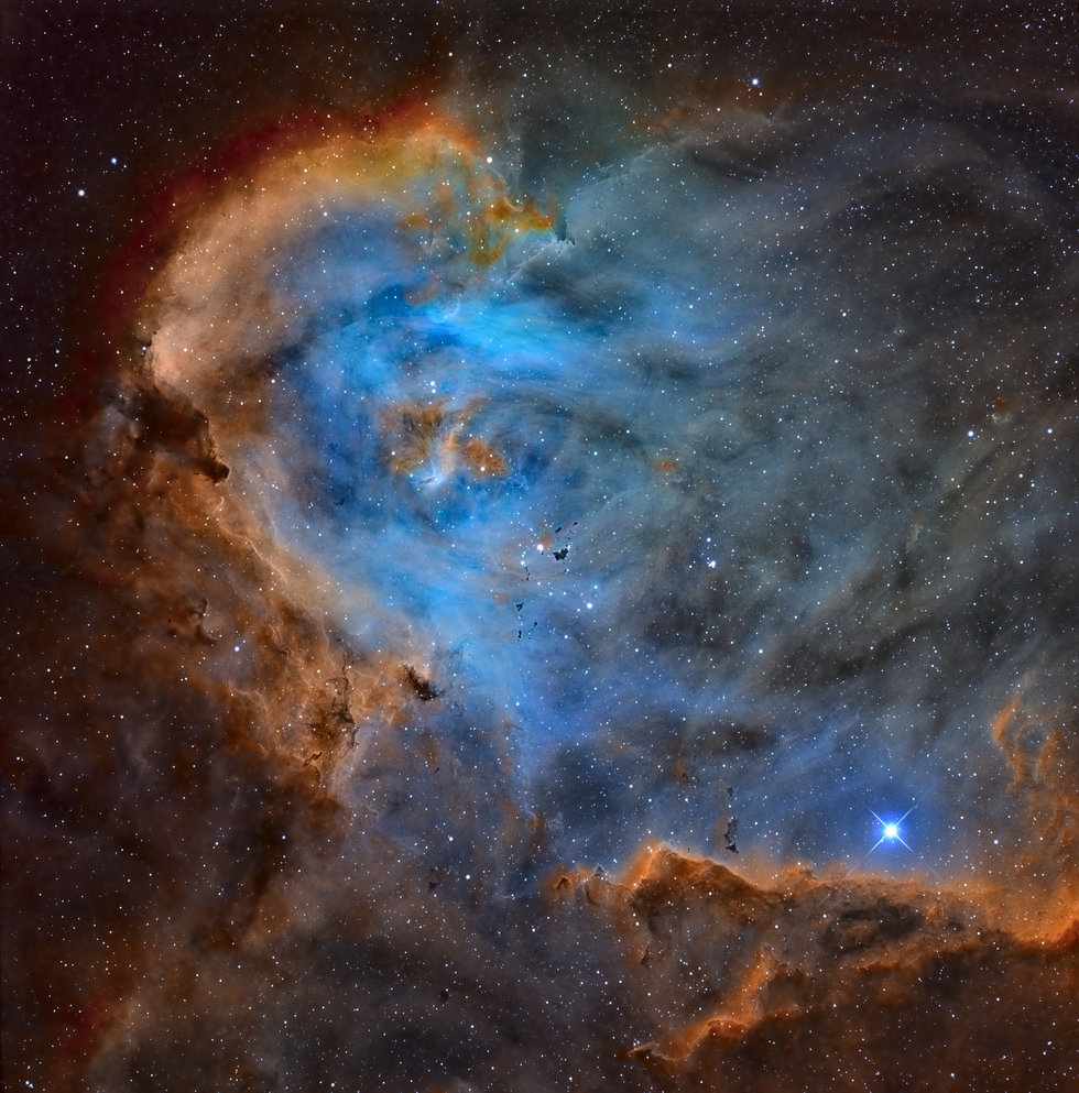 A cosmic chicken running across the deep sky - IC 2944 -