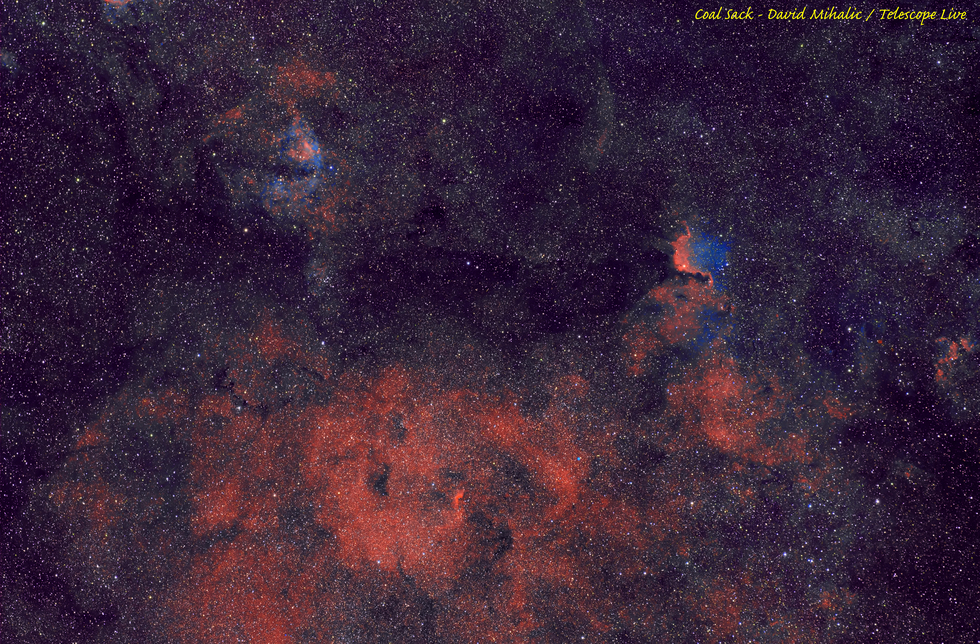 Coal Sack Nebula - dark patch obscuring part of the Milky Way east of Acrux  in the constellation of Crux.