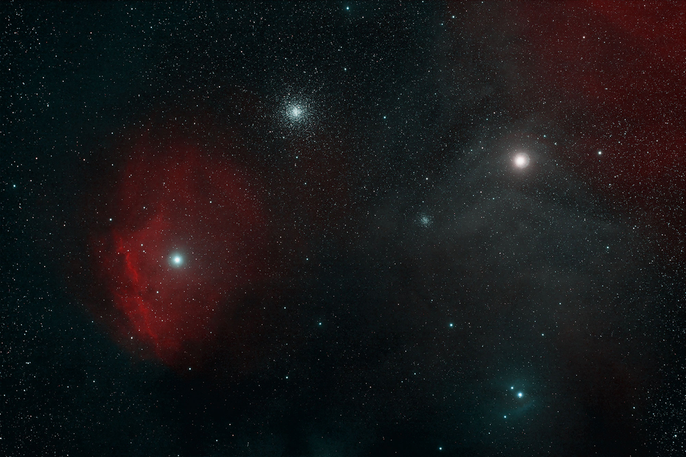 The square: Antares, M4, Alniyat, IC 4605