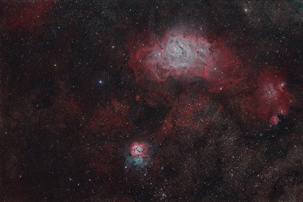 The Lagoon and Trifid Nebulas