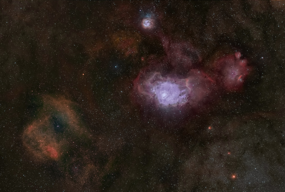 Lagoon and Trifid Nebulas...