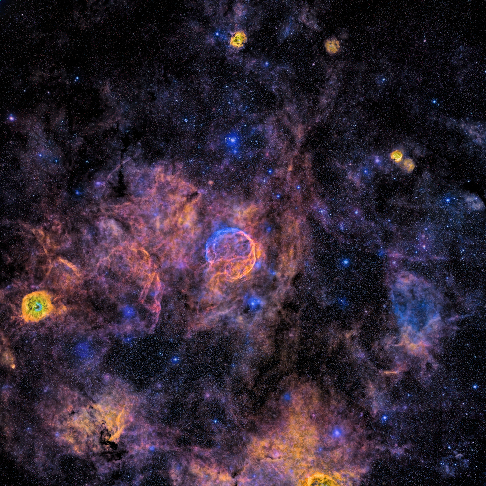 Abell 85 - Supernova Remnant SHO (starless and cropped versions inside)