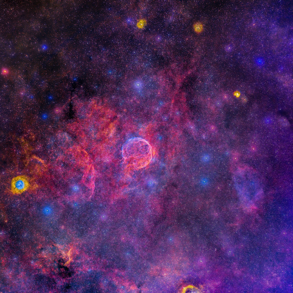Abell 85 - Supernova Remnant SHO (v2, different color palette)