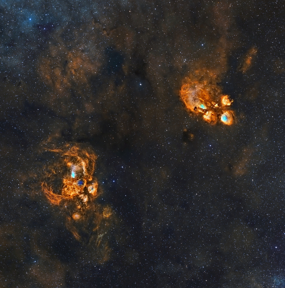 NGC6357 + NGC6334 (Custom SHO Blend)