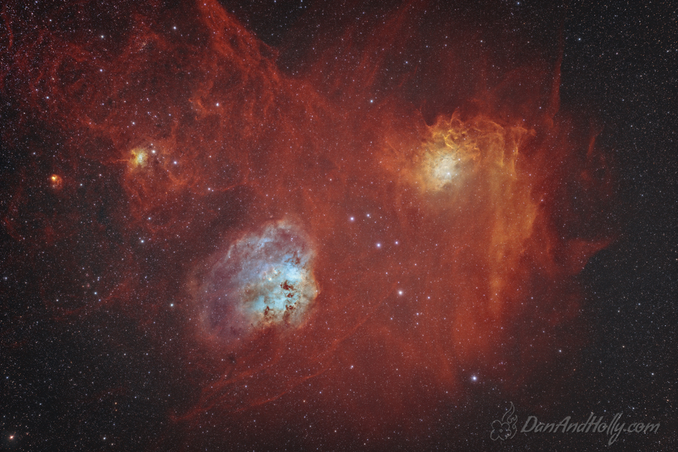 Tad Pole and Flaming Star Nebulae