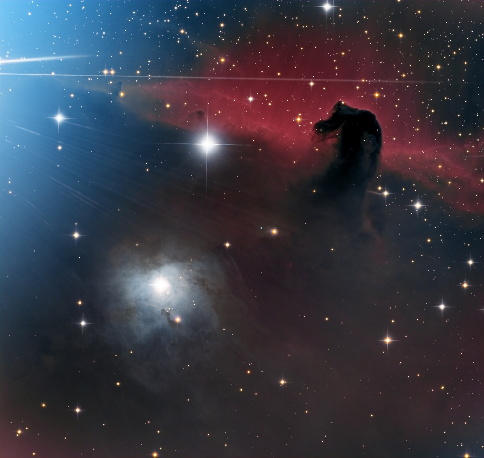 B33 the Horse Head Nebula in the blue glow of Alnitak