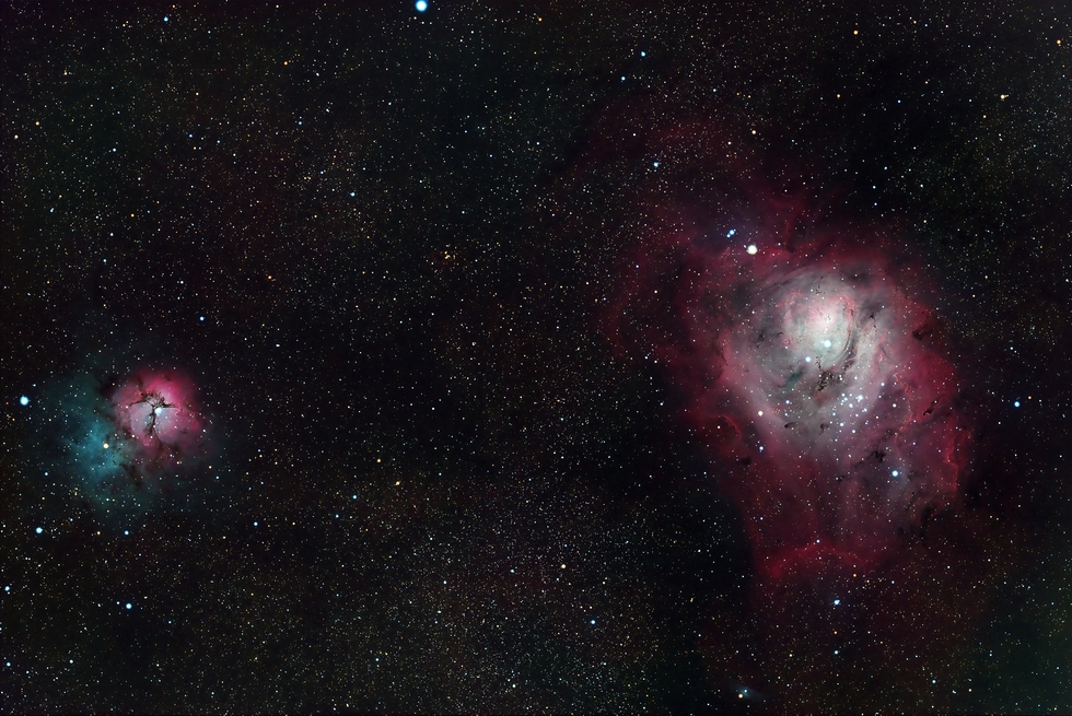 Lagoon and Trifid Nebulae