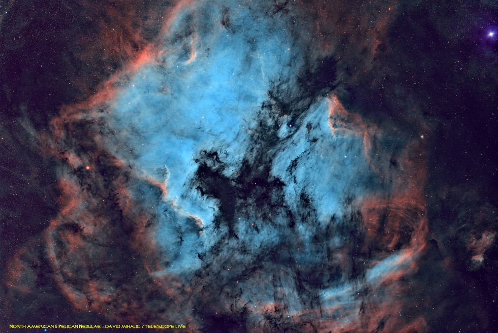 NGC 7000 (N. American & Pelican Nebulae)