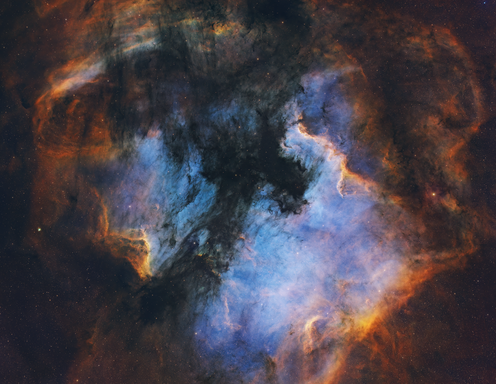 NGC - 7000 in SHO Hubble Pallet