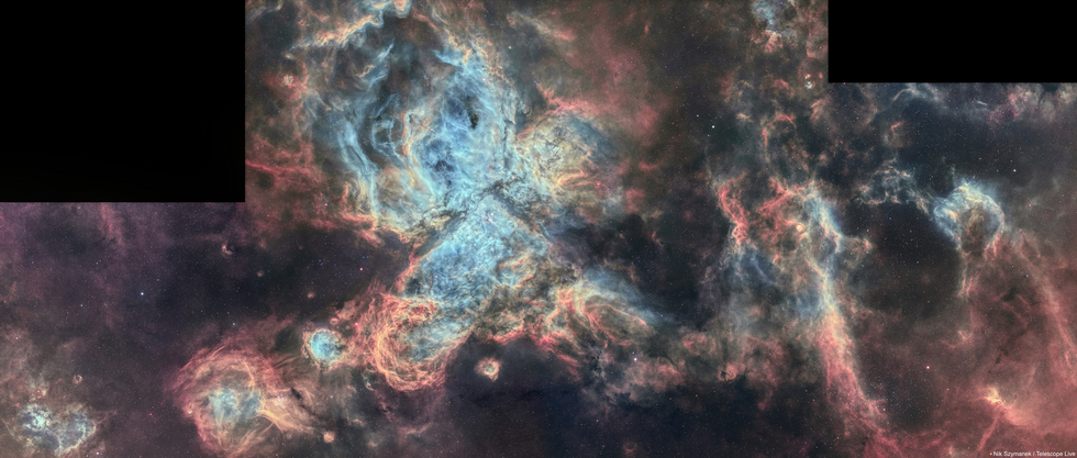 3-pane mosaic of the Eta Carinae nebula