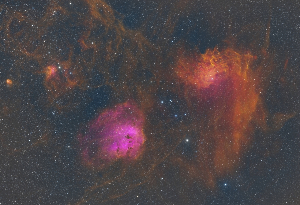 the flaming star nebula in auriga