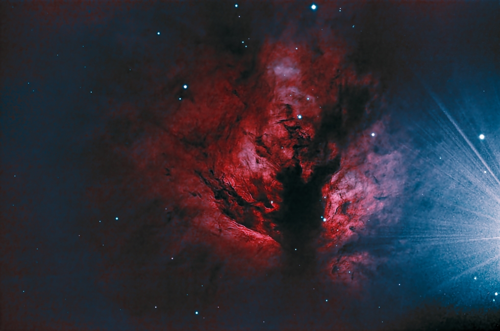 Flame Nebula being blasted by Orion Belt Star Alnitak