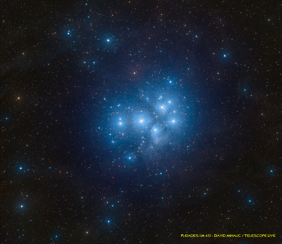 Pleiades - Messier 45, ~28hrs. exp.