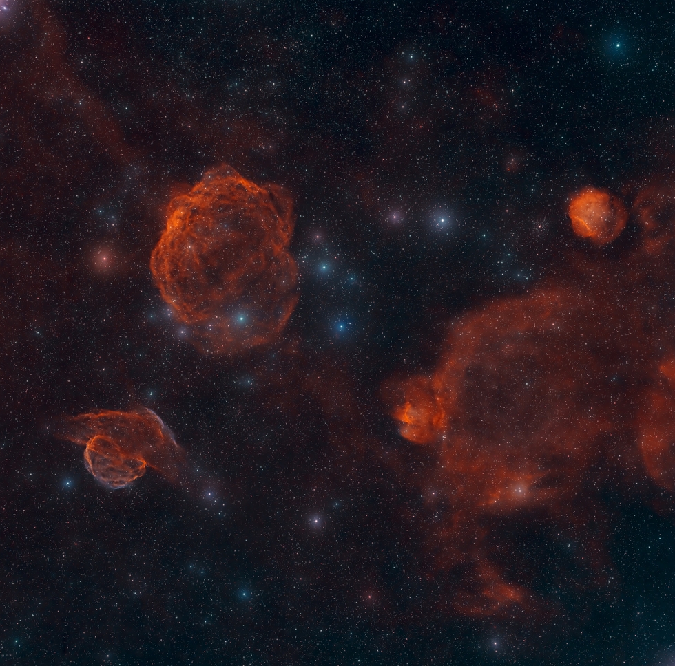 Sh2-223, Sh2-224, Sh2-225, Sh2-227 (SHO)