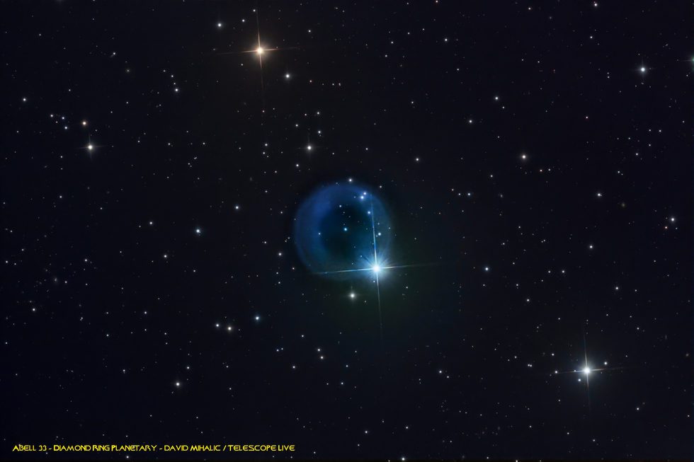 UPDATED with OIII data - Abell 33 - Diamond Ring Planetary Nebula in the constellation Hydra