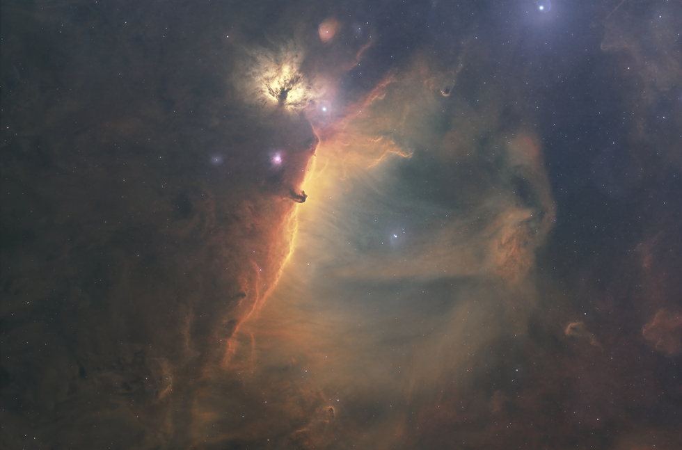 Horsehead and Flame nebula widefield