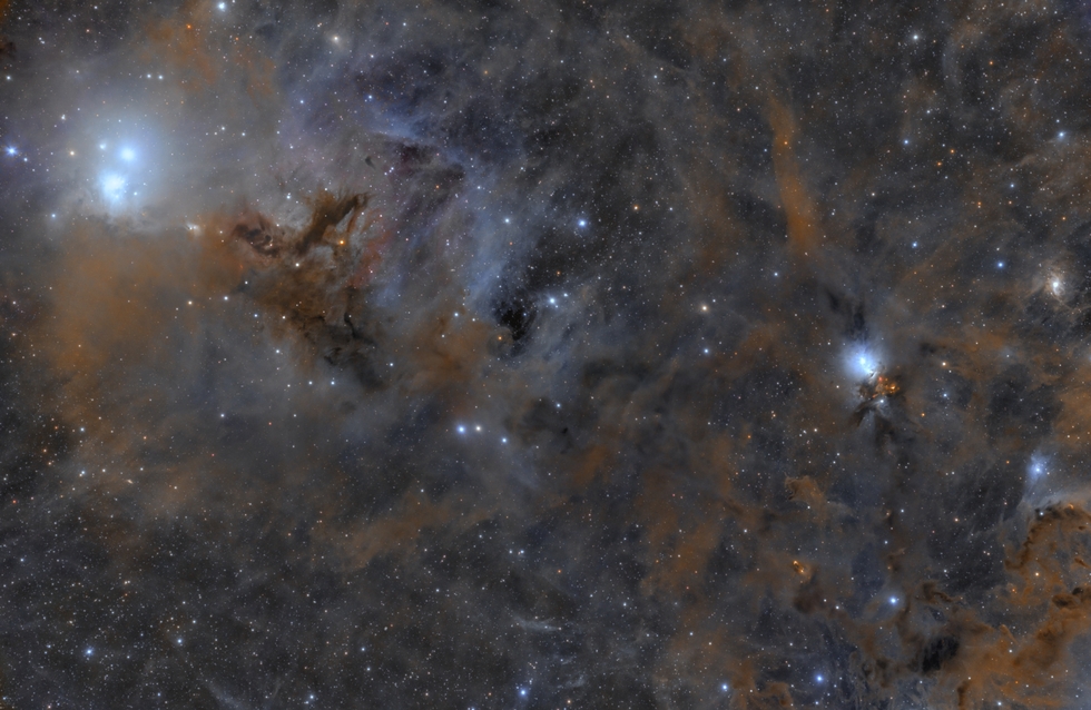 Dust and starlight, including NGC 1333 and IC 348.