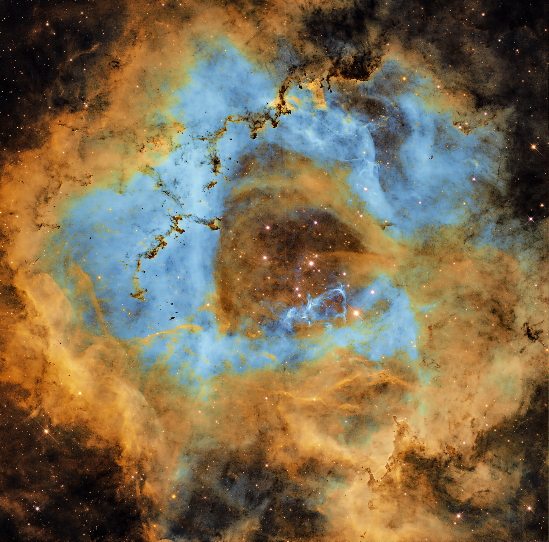 rosette nebula hubble palette