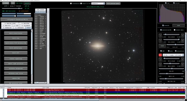 screen capture showing the combined LRGB in APP loaded into the main viewer where adjustments can be made using APP or image can be exported for processing